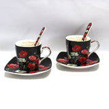 Conjunto de chávena e pires em porcelana Queen Isabell para café expresso W9PB06-09510