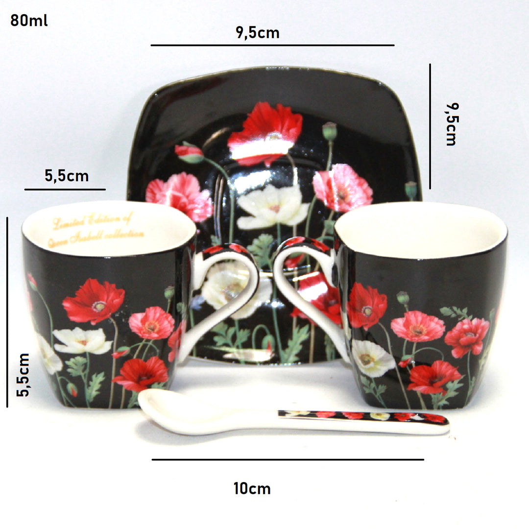 Conjunto de chávena e pires em porcelana Queen Isabell para café expresso W9PB06-09510