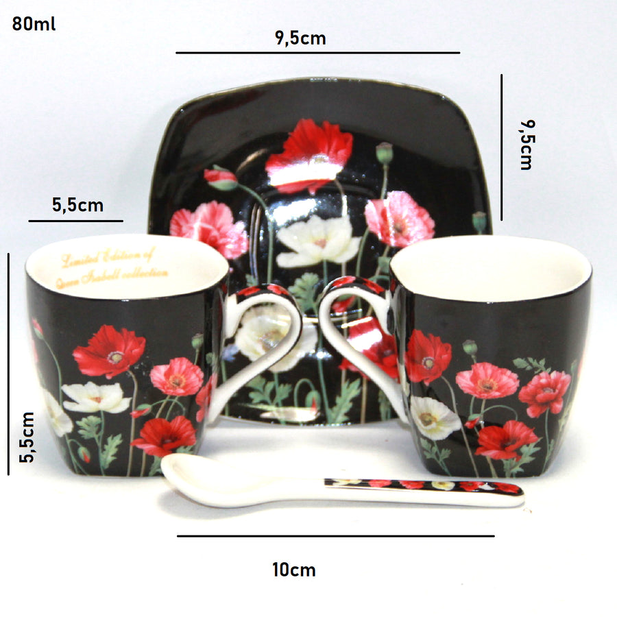Conjunto de chávena e pires em porcelana Queen Isabell para café expresso W9PB06-09510