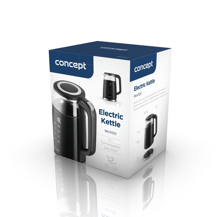 Chaleira elétrica em vidro Concept RK4100 1,7L com controlo de temperatura