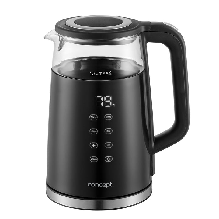 Chaleira elétrica em vidro Concept RK4100 1,7L com controlo de temperatura