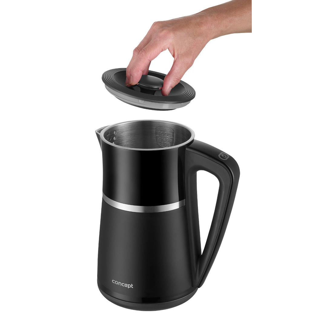 Chaleira elétrica de parede dupla Concept RK3100 com controlo de temperatura Capacidade 1,7 l