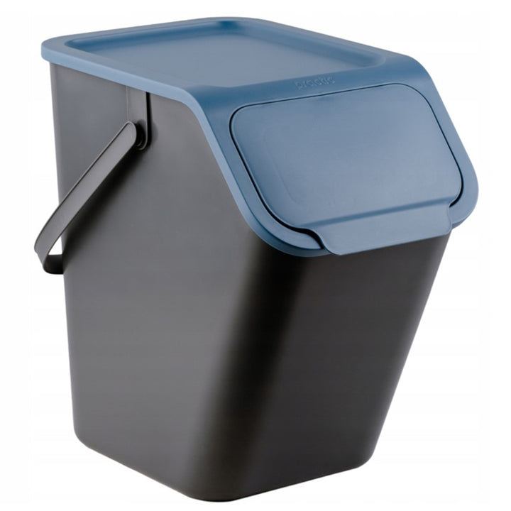 Conjunto de 3 contentores de lixo Practic Bini, empilháveis, com tampa de clique, separador de resíduos de cozinha, 3x25L com filtro