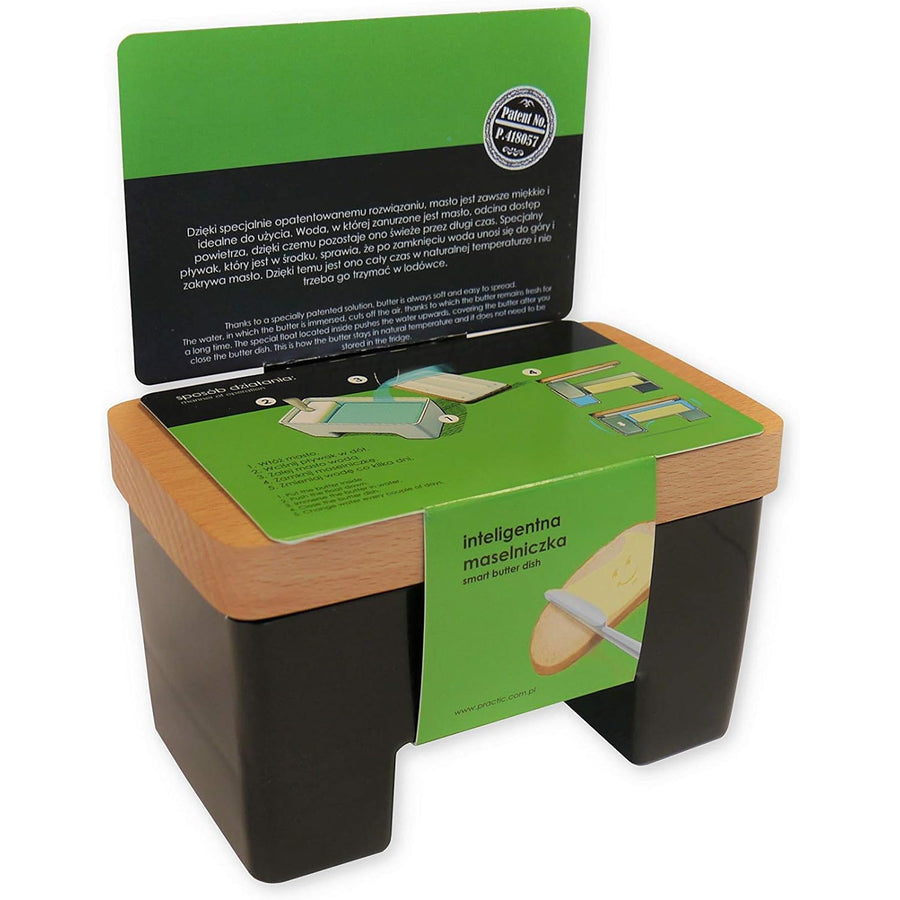 Prático sistema de manteiga inteligente com água, sem BPA, preto