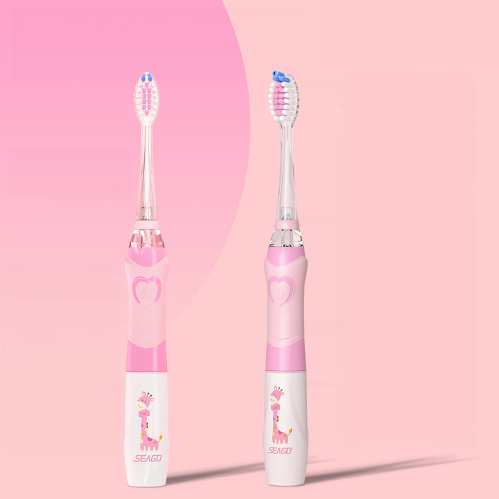Escova de dentes sónica infantil SEAGO, rosa, 1xAA 1,5V (não incluída), 3 pontas de substituição, SG-977 rosa