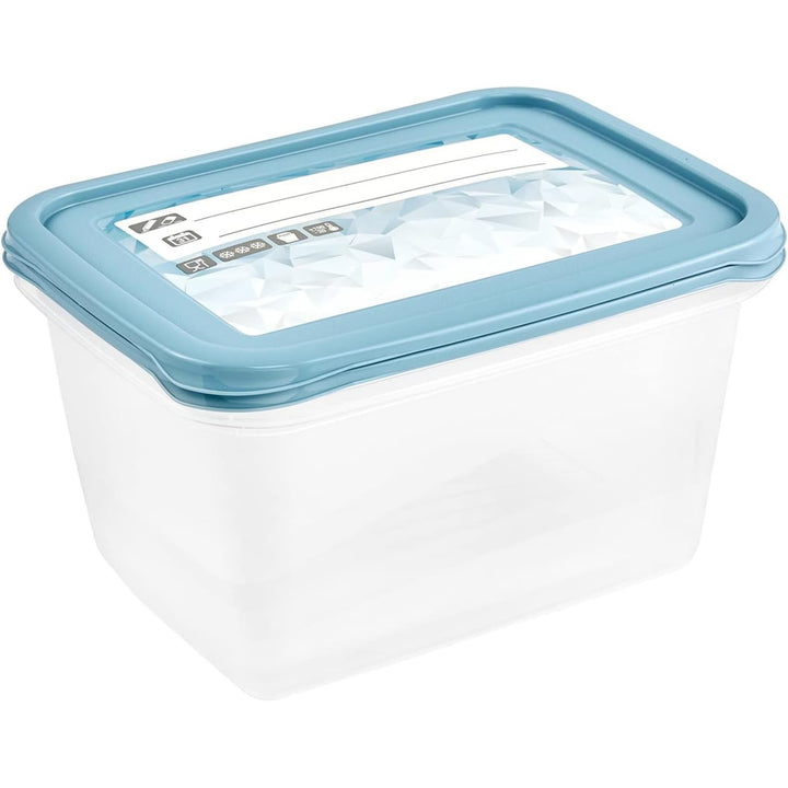 Conjunto de 2 recipientes para congelador Keeper, tampa com etiqueta reutilizável, 2 x 2 L, 20,5 x 15,5 x 10,5 cm, Mia Magic Ice, azul nórdico