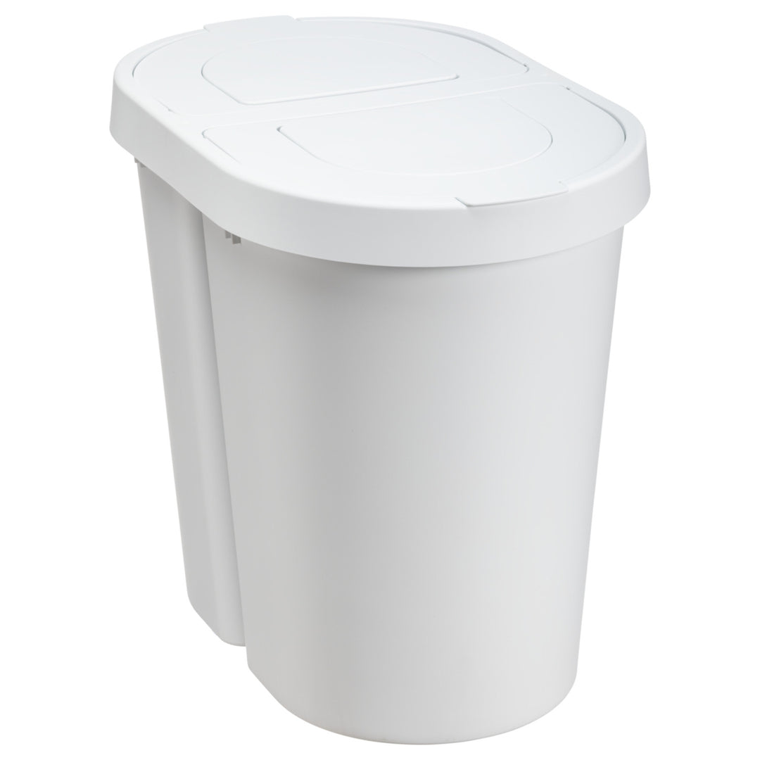 Papeleira com tampa basculante Plast Team Seattle, dupla, branca, 2 x 25 l