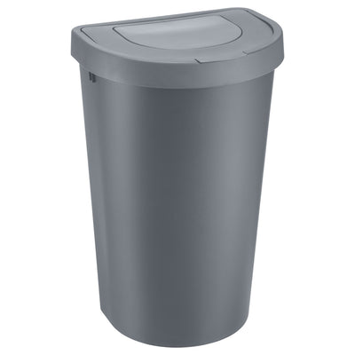 Plast Team Papelera Tapa Abatible, Gris, 45 l, Seattle Swing