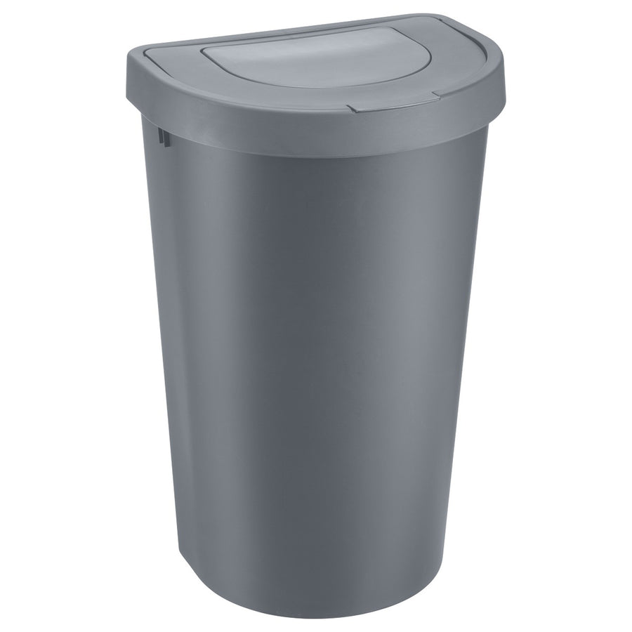 Plast Team Papelera Tapa Abatible, Gris, 45 l, Seattle Swing