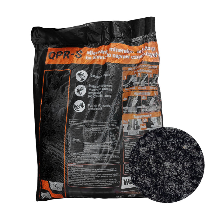Budomex Bis Asfalto Frio, Mistura Mineral-Asfáltica para Reparação de Poços, 25 kg