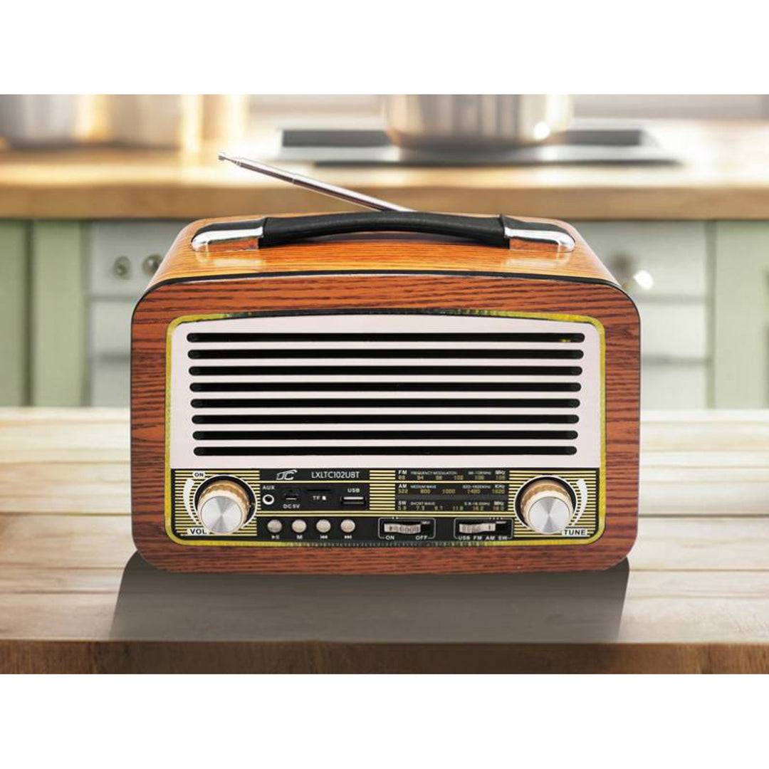 Rádio portátil LTC, antena telescópica, Bluetooth, FM/AM/SW, Olza Retro
