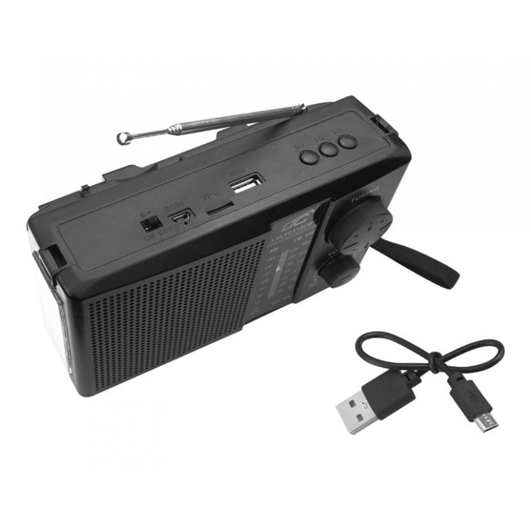 Rádio portátil LTC, Bluetooth, FM/AM/SW, painel solar, antena telescópica, LXLTC115UBT