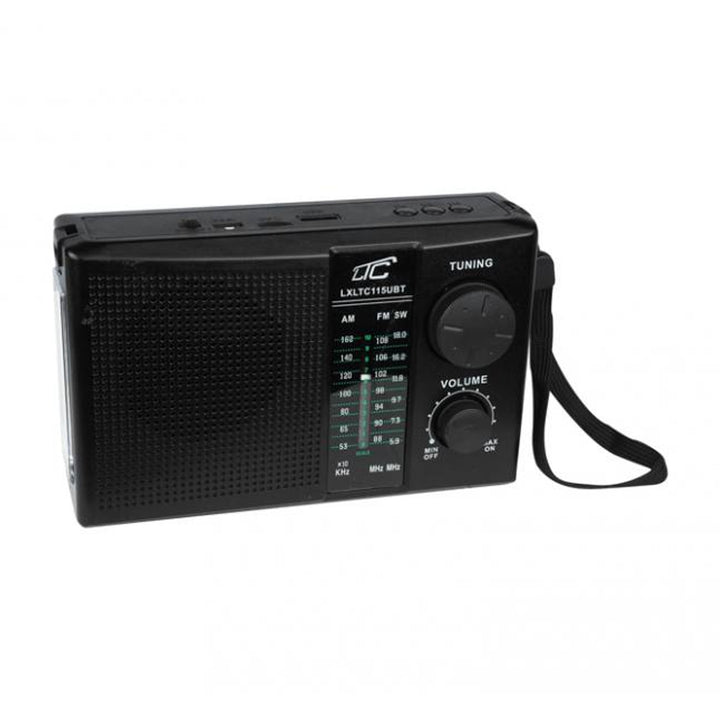 Rádio portátil LTC, Bluetooth, FM/AM/SW, painel solar, antena telescópica, LXLTC115UBT