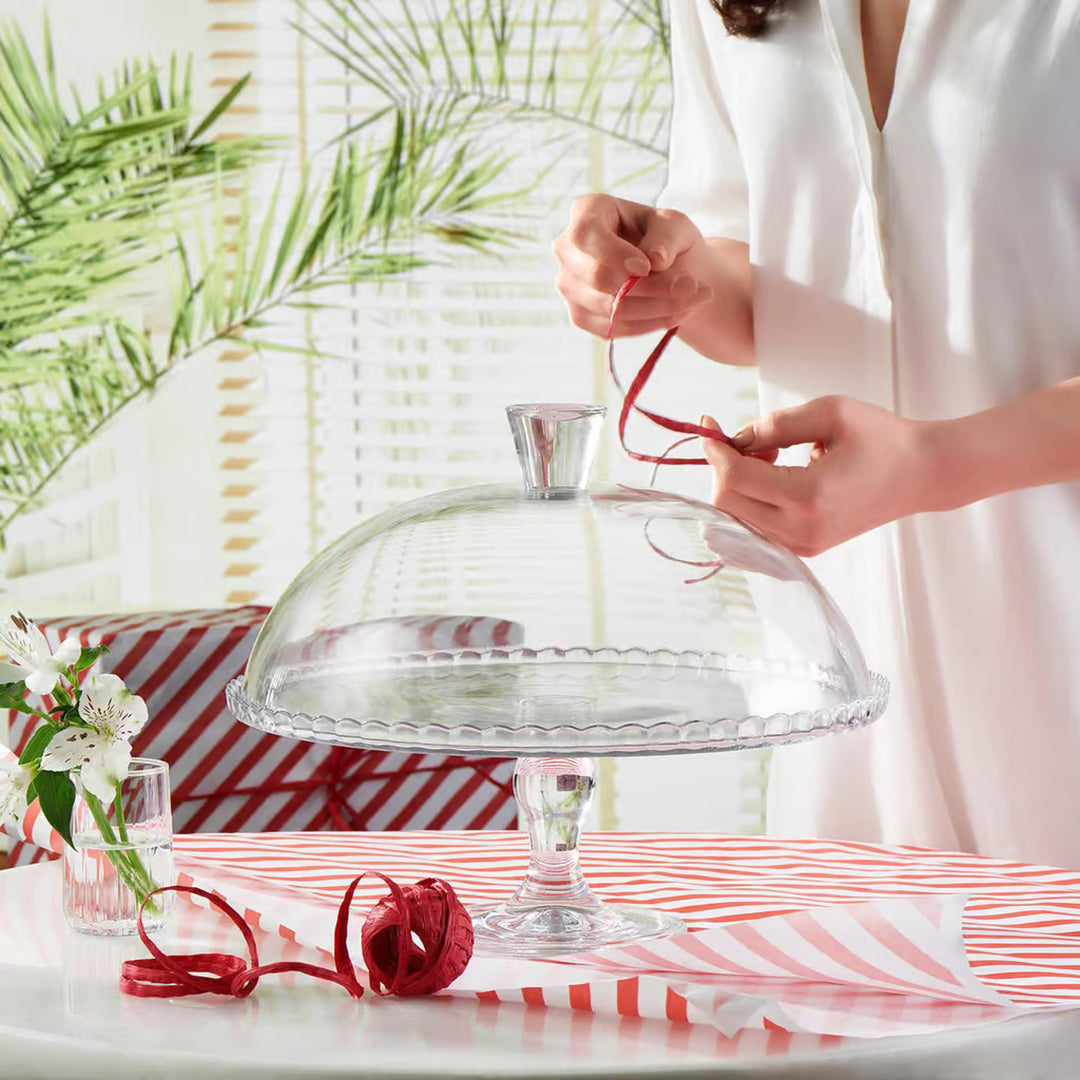 Tabuleiro para Pastelaria Pasabahce Patisserie com Base em Vidro, Prato com Tela Protetora, 32 cm