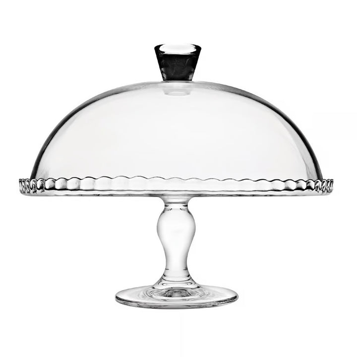 Tabuleiro para Pastelaria Pasabahce Patisserie com Base em Vidro, Prato com Tela Protetora, 32 cm