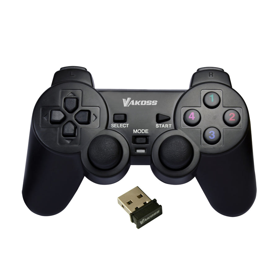 Vakoss GP-4705BK Gamepad Inalámbrico, Mando de Juegos Universal para PC, PS3, Color Negro