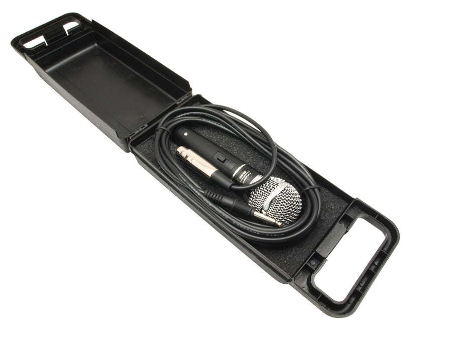 Microfone dinâmico Rebel DM-604 + case, cabo XLR - Jack 6,3 mm