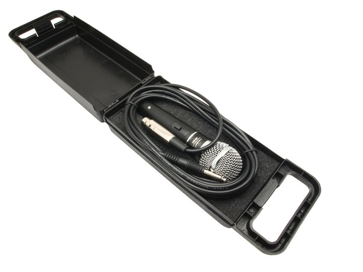 Microfone dinâmico Rebel DM-604 + case, cabo XLR - Jack 6,3 mm